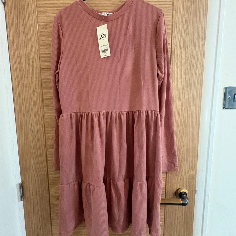 Miss Selfridge Dusty Pink Ribbed Top